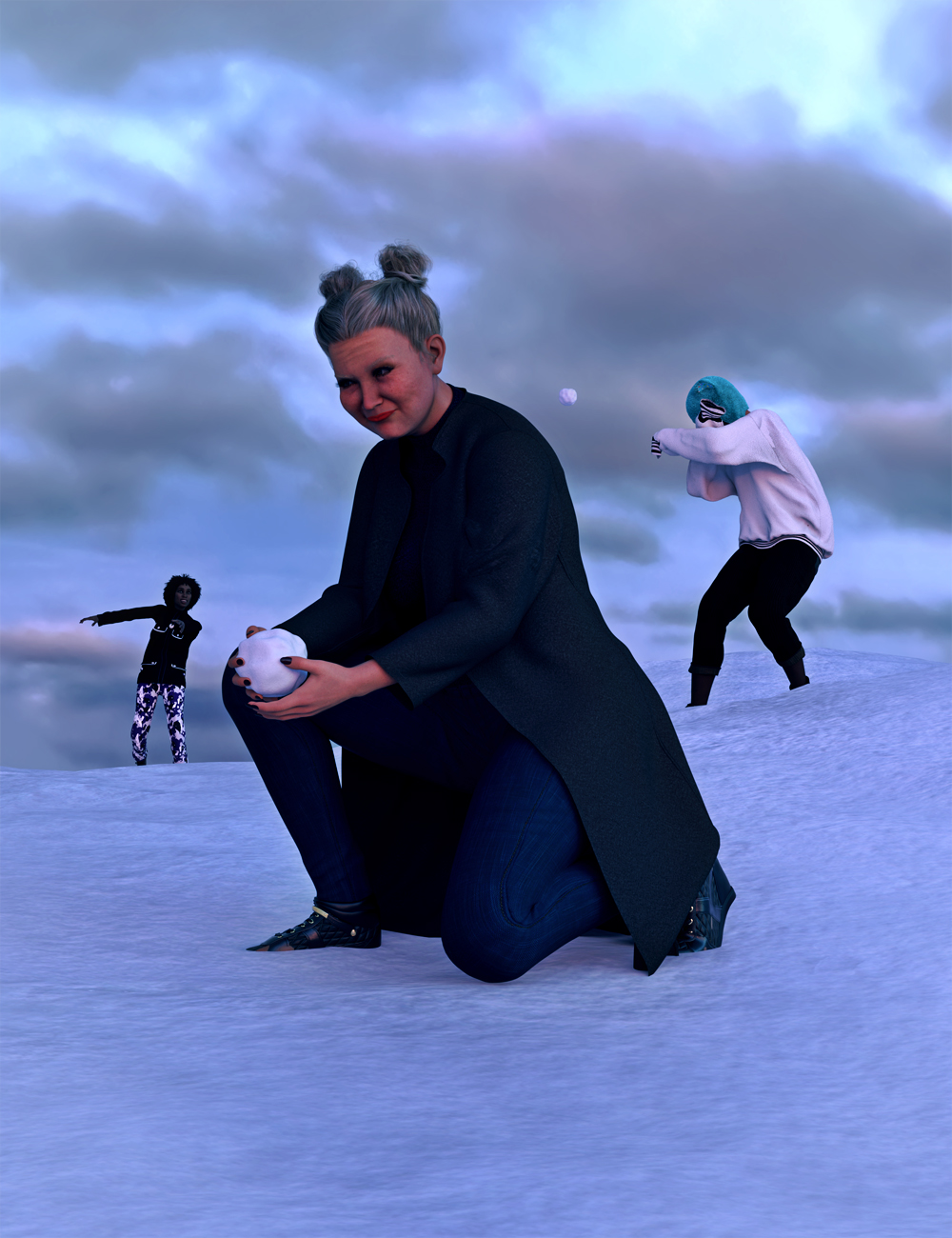 SBibb Snowball Fight Props and Poses Promo