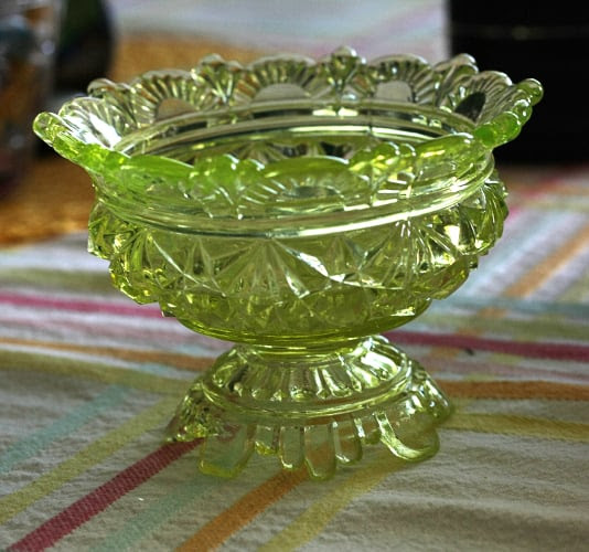 Yellow Uranium Glass Dish